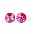 6 mm Rivoli Swarovski kristályos nemesacél fülbevaló - Rose