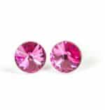 6 mm Rivoli Swarovski kristályos nemesacél fülbevaló - Rose