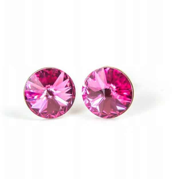 6 mm Rivoli Swarovski kristályos nemesacél fülbevaló - Rose