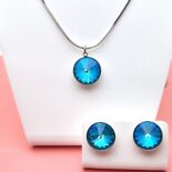 12 mm Rivoli Swarovski kristályos ékszerszett - Aqua Bohemia