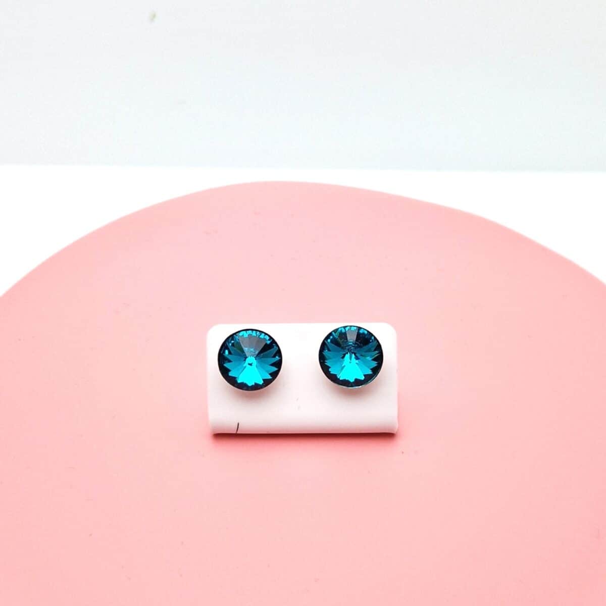 12 mm Rivoli Swarovski kristályos ékszerszett - Blue Zircon