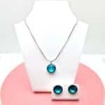 12 mm Rivoli Swarovski kristályos ékszerszett - Blue Zircon