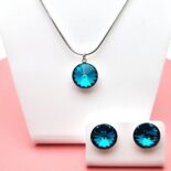 12 mm Rivoli Swarovski kristályos ékszerszett - Blue Zircon