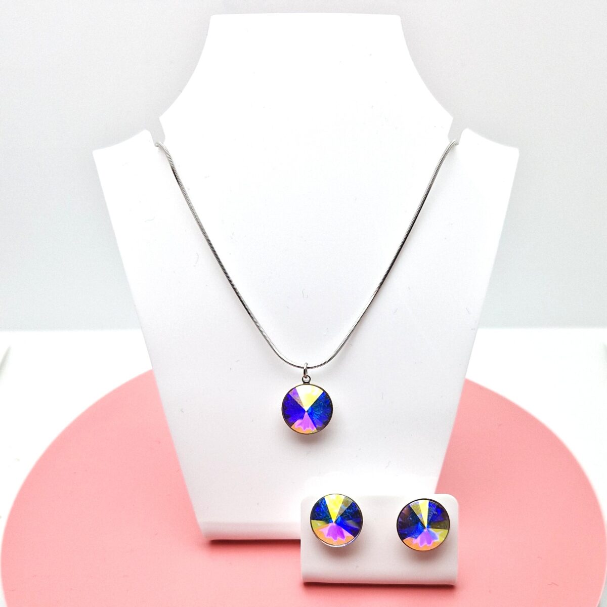 12 mm Rivoli Swarovski kristályos ékszerszett - Crystal AB