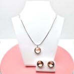 12 mm Rivoli Swarovski kristályos ékszerszett - Light Peach
