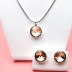 12 mm Rivoli Swarovski kristályos ékszerszett - Light Peach