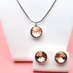 12 mm Rivoli Swarovski kristályos ékszerszett - Light Peach