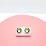 12 mm Rivoli Swarovski kristályos fülbevaló - Peridot