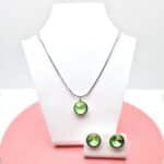 12 mm Rivoli Swarovski kristályos ékszerszett - Peridot
