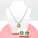 12 mm Rivoli Swarovski kristályos ékszerszett - Peridot