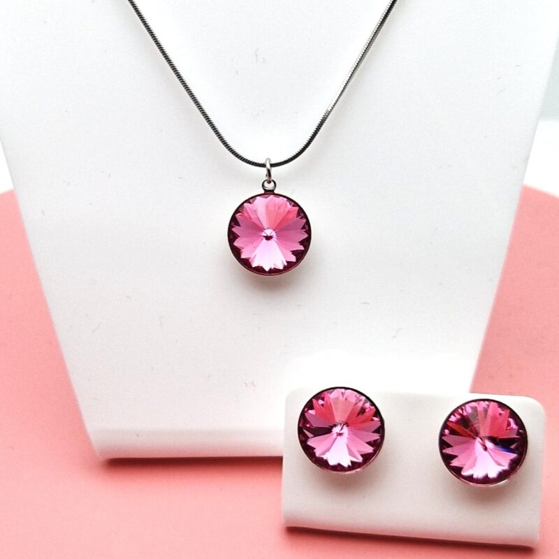 12 mm Rivoli Swarovski kristályos ékszerszett - Rose