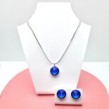 12 mm Rivoli Swarovski kristályos ékszerszett - Sapphire
