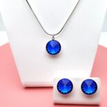 12 mm Rivoli Swarovski kristályos ékszerszett - Sapphire