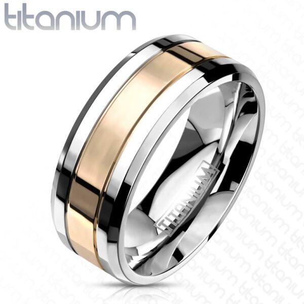 Arany-ezüst színű titán karikagyűrű