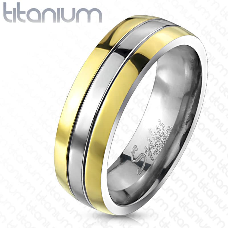 Titanium karikagyűrű arany és ezüst színben