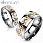 Titanium karikagyűrű rózsaarany színben