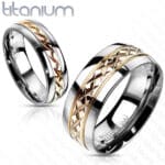 Titanium karikagyűrű rózsaarany színben