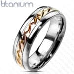 Titanium karikagyűrű rózsaarany színben