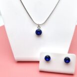6 mm Chaton Swarovski kristályos ékszerszett - Sapphire