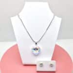 18 mm Szív Swarovski kristályos ékszer szett- Crystal AB