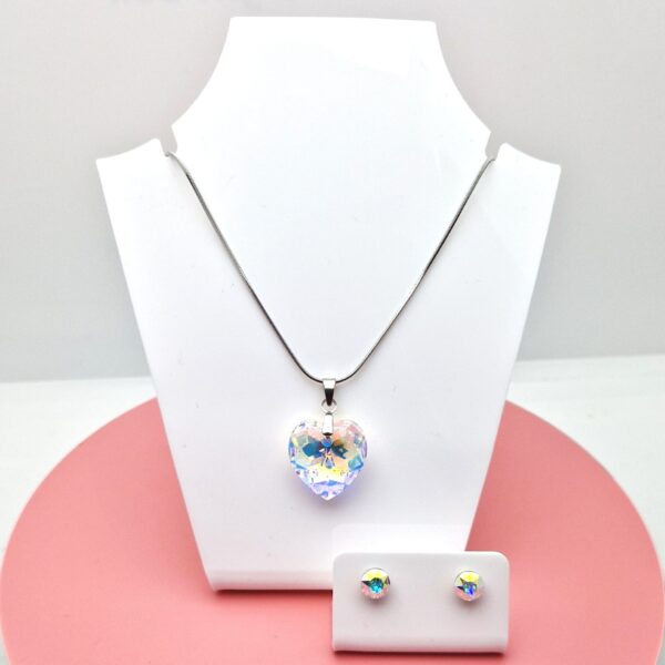 18 mm Szív Swarovski kristályos ékszer szett- Crystal AB