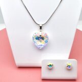 18 mm Szív Swarovski kristályos ékszer szett- Crystal AB