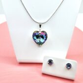 18 mm Szív Swarovski kristályos ékszer szett - Vitrail Light