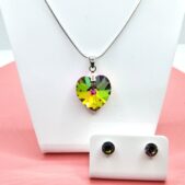 18 mm Szív Swarovski kristályos ékszer szett-