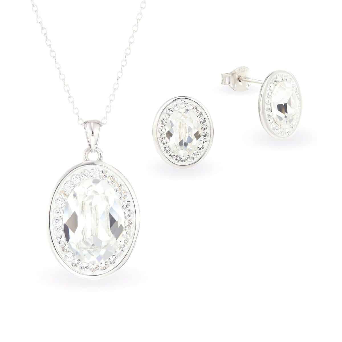 Swarovski kristályos ezüst ékszerszett - Brilliance Oval Kristály