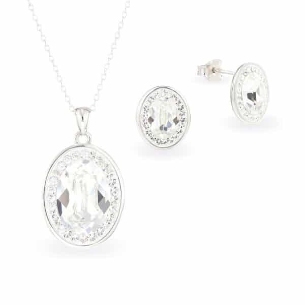 Swarovski kristályos ezüst ékszerszett - Brilliance Oval Kristály