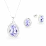 Swarovski kristályos ezüst ékszerszett - Brilliance Oval Violet