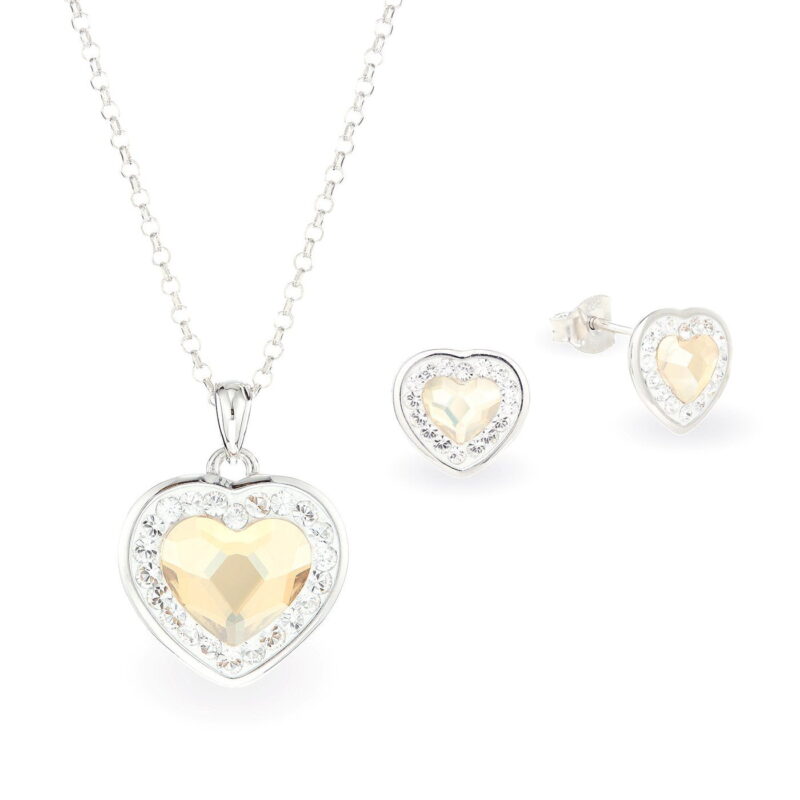 Swarovski kristályos ezüst ékszerszett - Brilliance Heart Arany