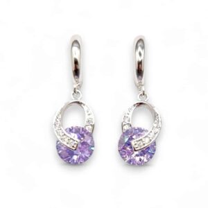 4 karátos szimulált gyémánt köves fülbevaló ajándék díszdobozban