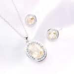 Swarovski kristályos ezüst ékszerszett - Brilliance Oval Golden Shadow