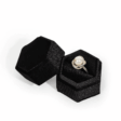 Bársony ékszerdoboz fülbevalónak, gyűrűnek - Fekete
