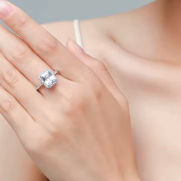 Zanira 925 ezüst eljegyzési gyűrű cirkónia kristállyal