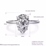 Elisa 925 ezüst eljegyzési gyűrű cirkónia kristállyal