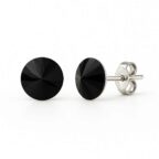 6 mm Rivoli Swarovski kristályos nemesacél fülbevaló - Fekete