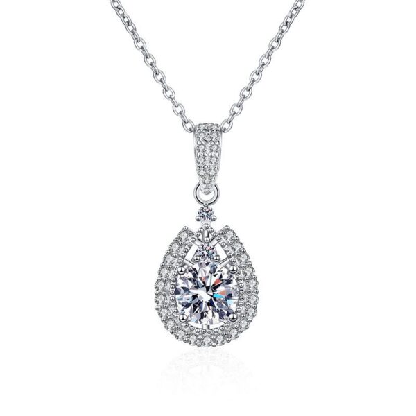 1 karátos Moissanite gyémánt 925 ezüst nyaklánc