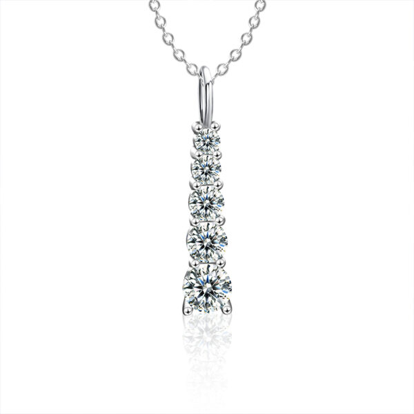 3 karátos Moissanite gyémánt 925 ezüst nyaklánc