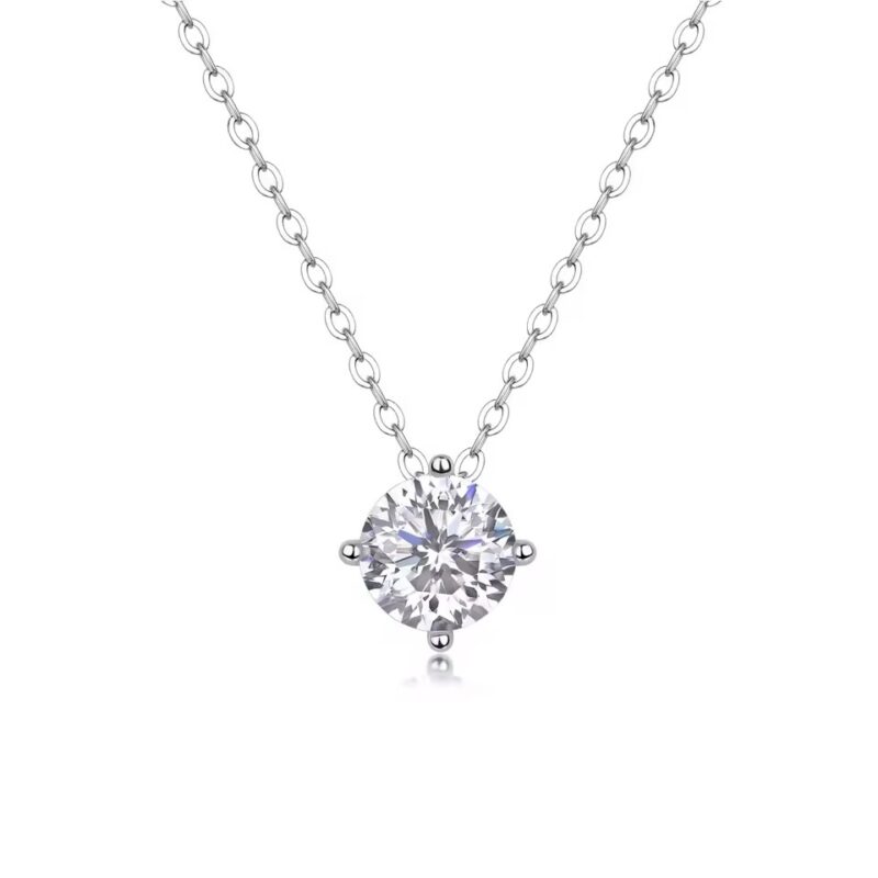 1 karátos Moissanite gyémánt 925 ezüst nyaklánc
