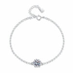 1 karátos Moissanite gyémánt 925 ezüst karkötő