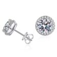 1 karátos Moissanite gyémánt 925 ezüst fülbevaló
