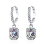 1 karátos Moissanite gyémánt 925 ezüst fülbevaló