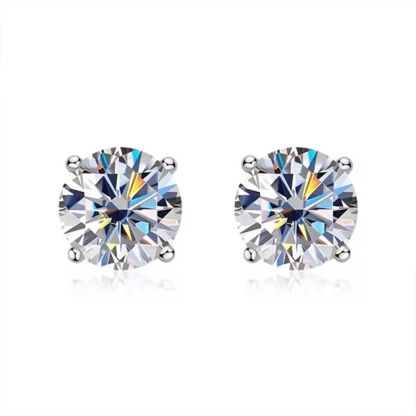2 karátos Moissanite gyémánt 925 ezüst fülbevaló