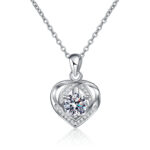 1 karátos Moissanite gyémánt 925 ezüst nyaklánc