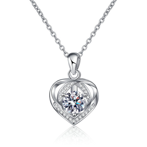 1 karátos Moissanite gyémánt 925 ezüst nyaklánc