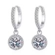 0.5 karátos Moissanite gyémánt 925 ezüst fülbevaló
