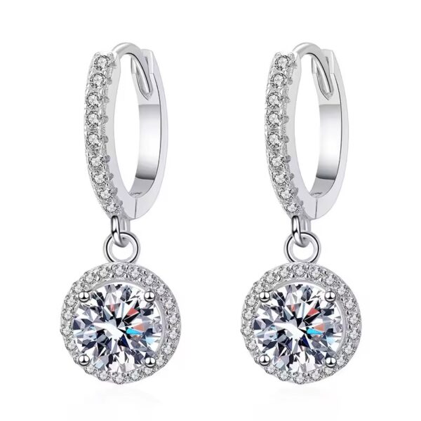 0.5 karátos Moissanite gyémánt 925 ezüst fülbevaló