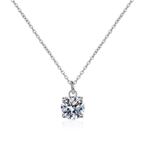 1 karátos Moissanite gyémánt 925 ezüst nyaklánc